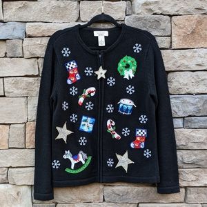 Bechamel Full Front Zip Ugly Christmas Swe…
